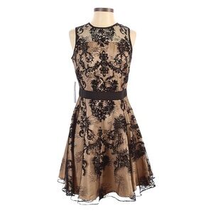 The Limited Black Lace Nude Lined Fit & Flare Dress 2 NWT Sleeveless Cocktail